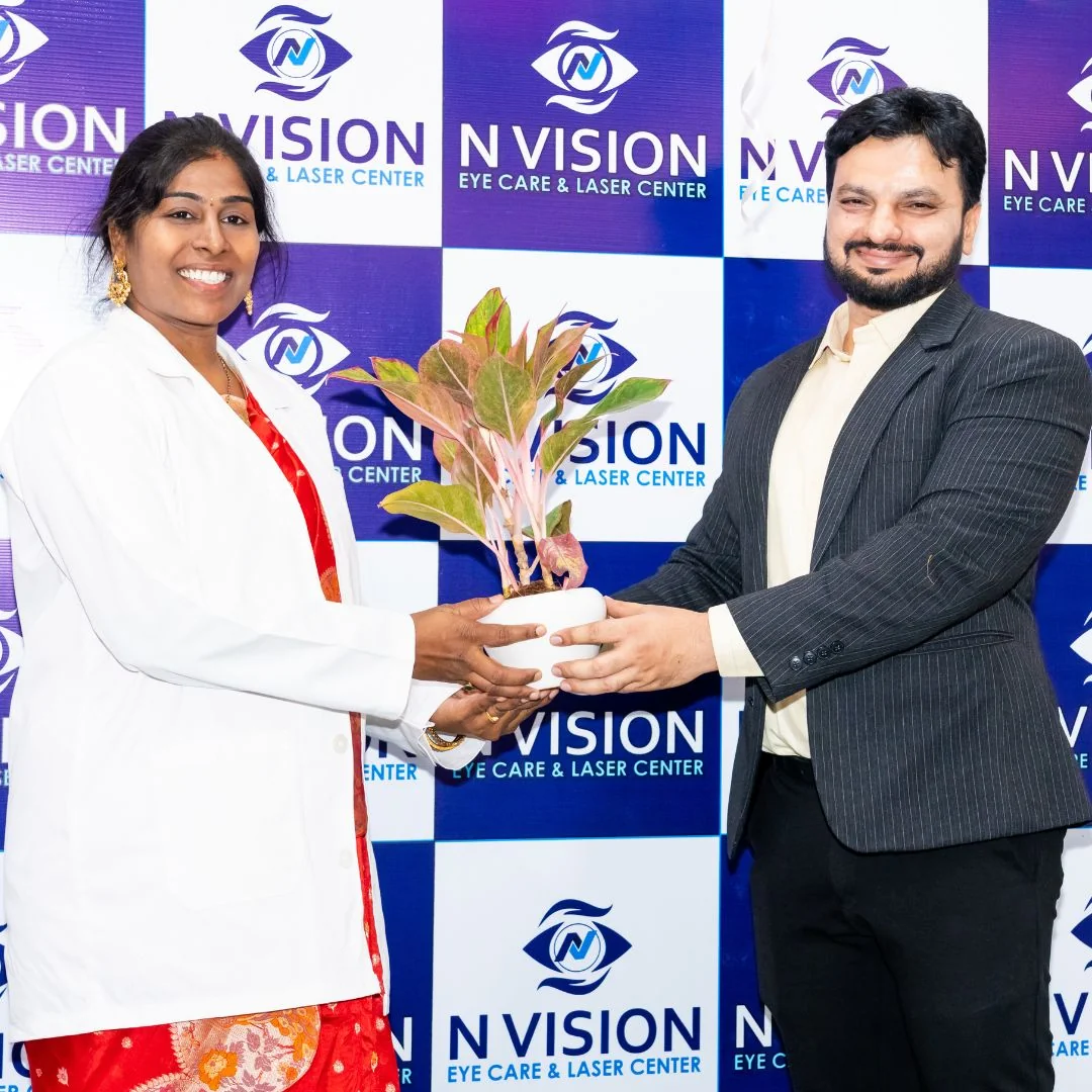 Dr. Kalpana Rani, Medical Director, and Syed Nyamathullah of Hospital Success at the launch of the eye care center