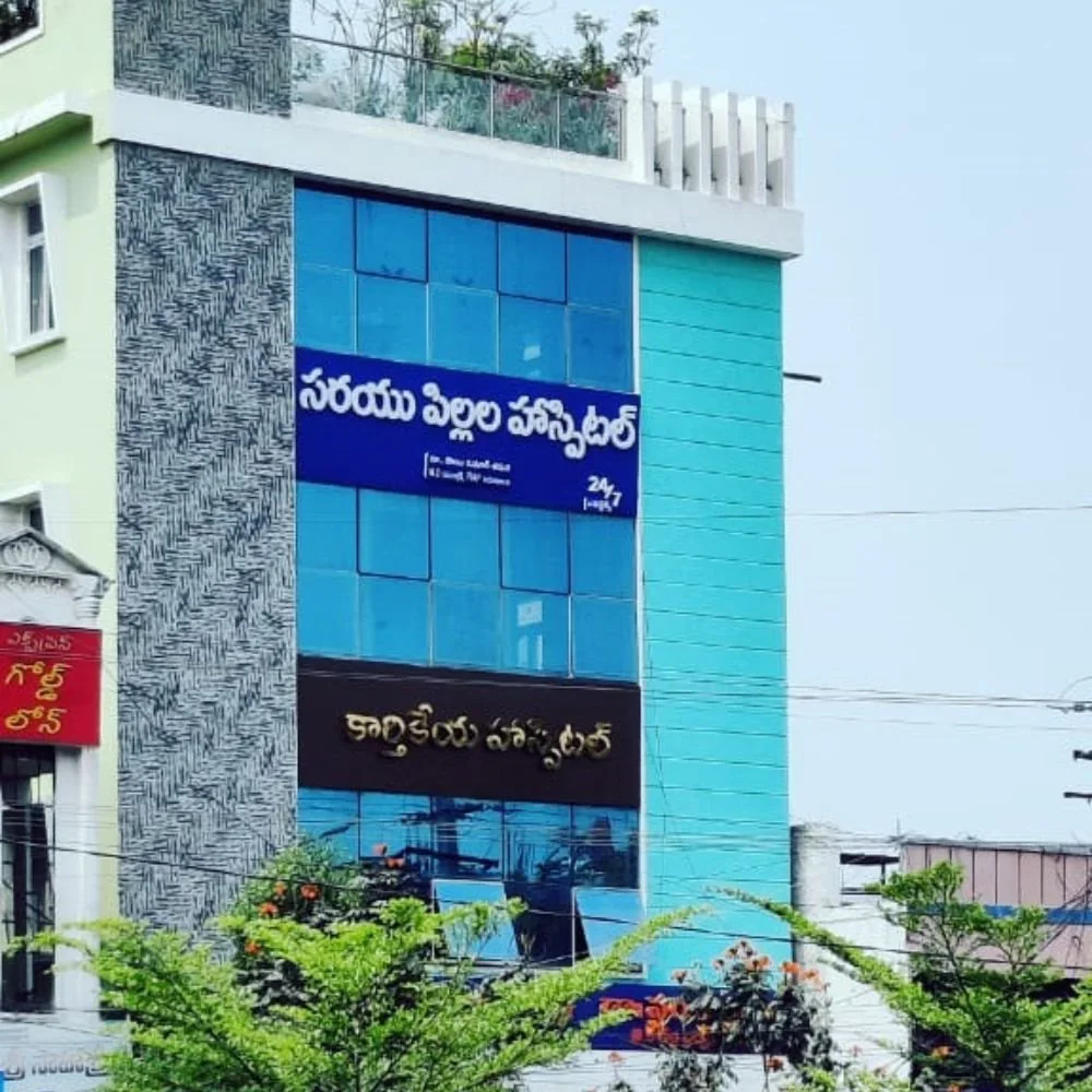 The Sarayu Children's Hospital building in Sircilla